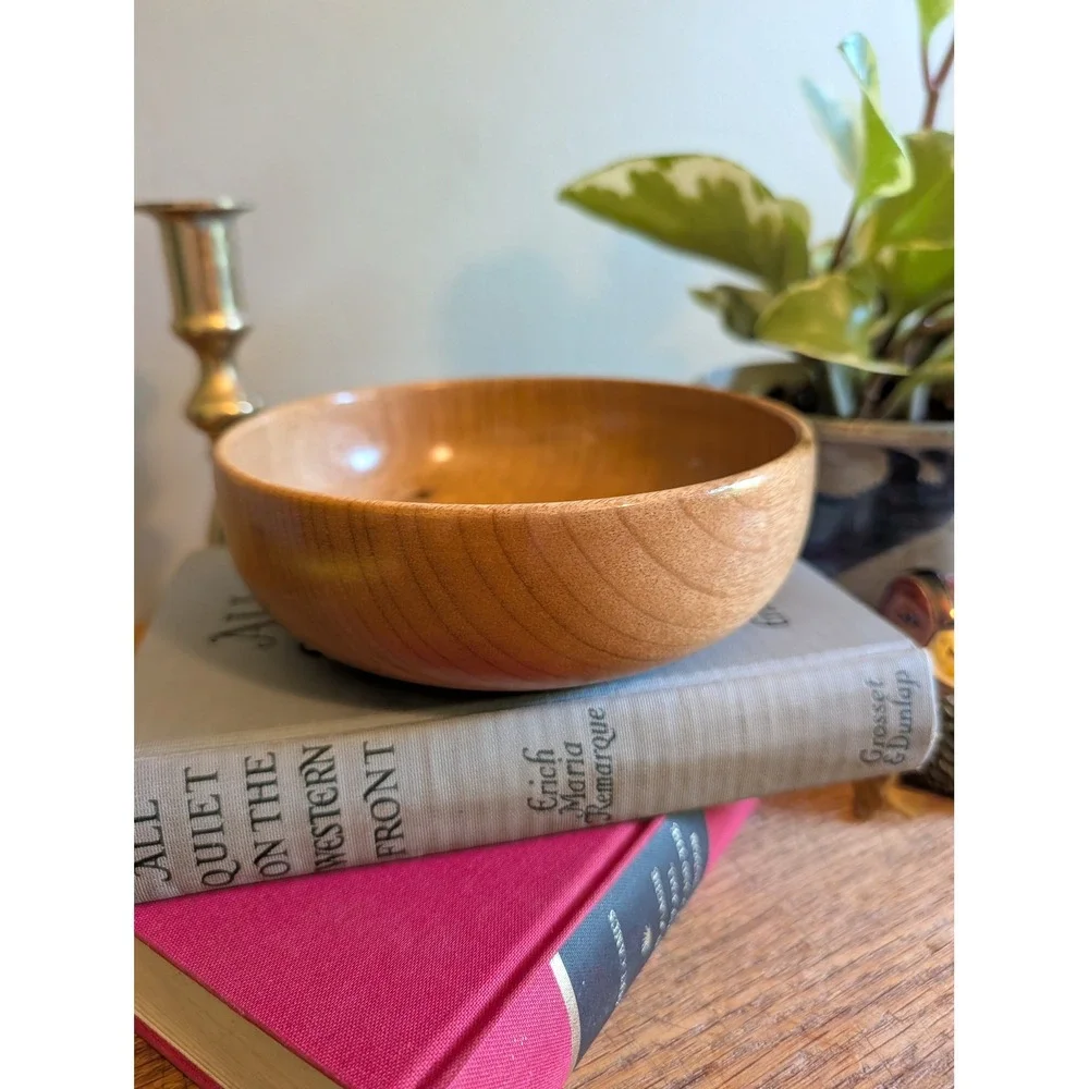 Vintage MCM Hand Turned Solid Myrtlewood Bowl 6